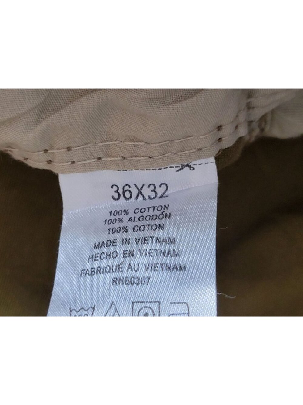 Unionbay Mens Khaki Cargo Pants Size 36x32 Cotton Relaxed Fit Multi-Pocket - Picture 10 of 10
